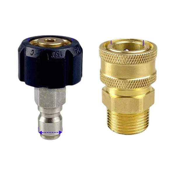 Imagem de Conector Rápido M22 14mm/15mm para Lavadora de Alta Pressão - Kit com 2 Peças