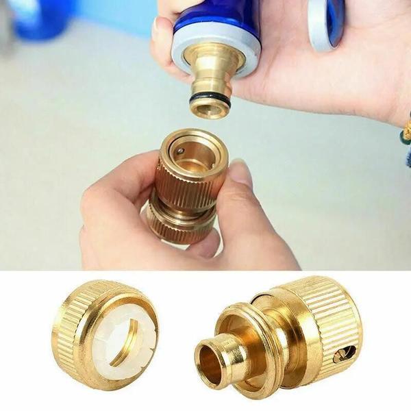 Imagem de Conector Rápido para Mangueira de Jardim 1/2 Polegada - Revestido em Latão