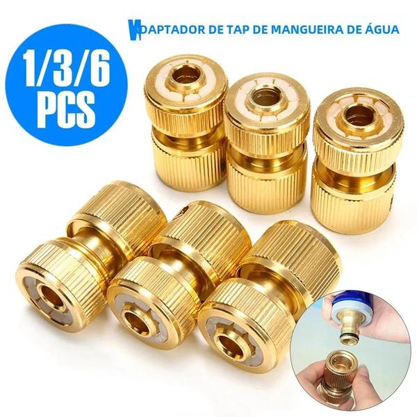 Imagem de Conector Rápido para Mangueira de Jardim 1/2 Polegada - Revestido em Latão