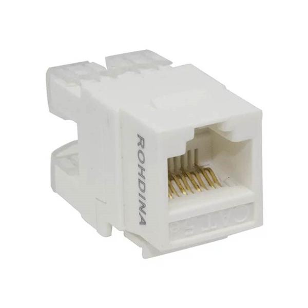 Imagem de Conector Rj-45 Femea Cat6e 8 Vias Branc Rohdina