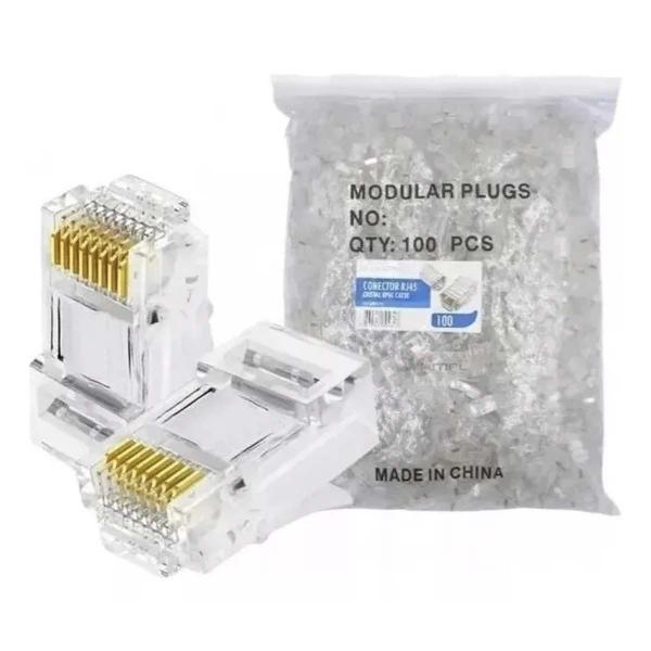 Imagem de Conector RJ45 8x8 CAT5E emb C/100 uni 062-0045 chipsce