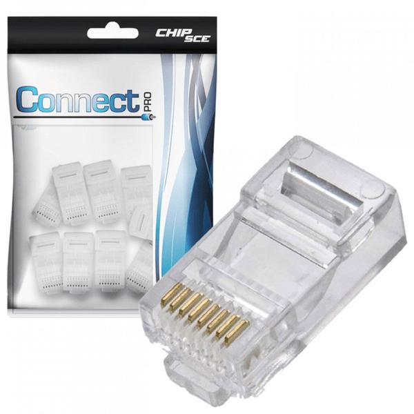 Imagem de Conector Rj45 Cat.5E Macho CHIPSCE 062-0045 (100 Unidades)