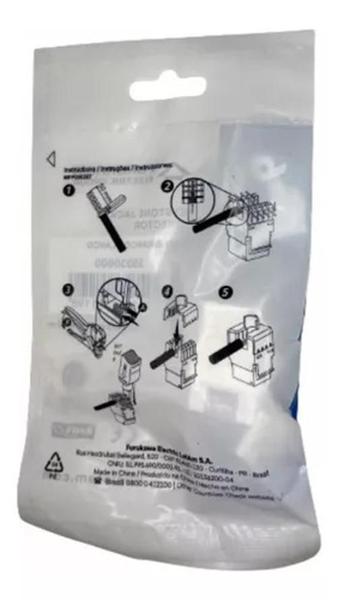 Imagem de Conector RJ45 Fêmea Cat6 Keystone Furukawa - Kit 10