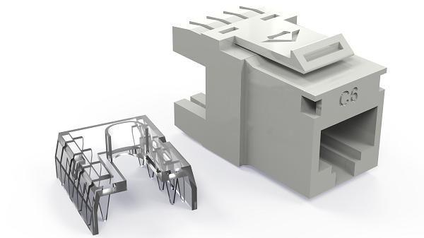 Imagem de Conector Rj45 Fêmea Cat6 Keystone Jack Furukawa Gigalan Bege
