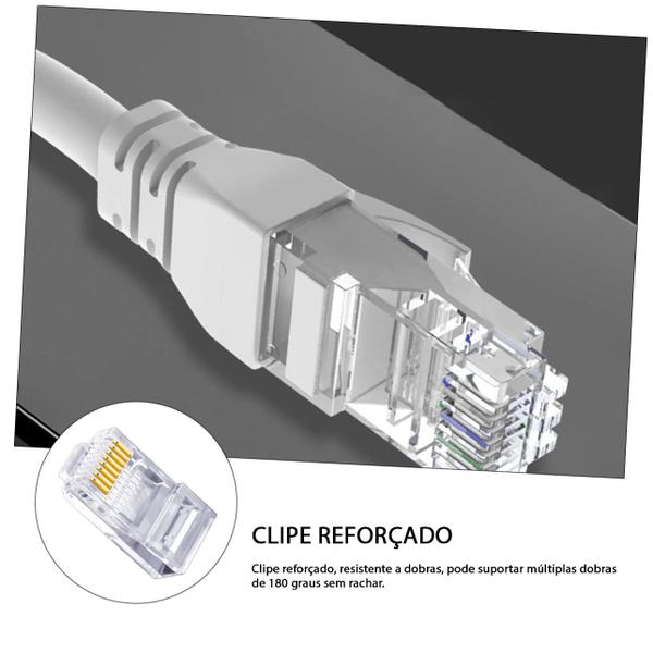 Imagem de Conector Rj45 Macho Cat6 / Cat5e Cabo Rede EZ Vazado 300un