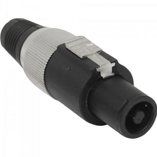 Conector Speakon De Linha Macho 4 Polos Pgsp0004 Preto/Cinz - Storm Imagem de Conector Speakon De Linha Macho 4 Polos Pgsp0004 Preto/Cinz