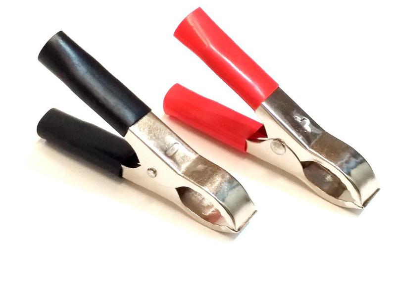 Imagem de Conector Tipo Jacaré 75mm Isolada Vermelho e Preto 20 Pares