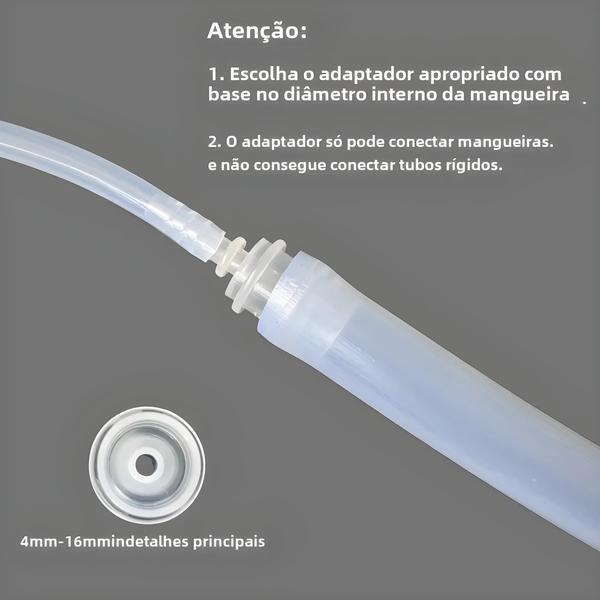 Imagem de Conectores de Mangueira de Plástico - Kit com 5 Peças - Adaptador Redutor de Farpa