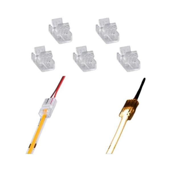 Imagem de Conectores em L para Fita de LED COB 8mm e 10mm - 2 Pinos - Para SMD 5050 e 2835