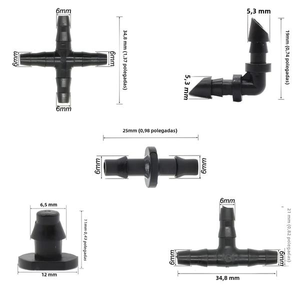 Imagem de Conectores Farpados 4/7mm (50 Peças) - Acessórios para Irrigação por Gotejamento