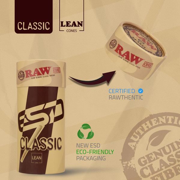 Imagem de Cones de papel enrolados pré-laminados RAW Classic Lean Size, pacote com 100