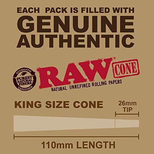 Imagem de Cones pré-laminados RAW Black King Size 109 mm, pacote com 50