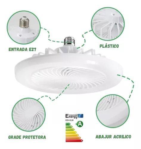 Imagem de Conexão Bivolt: Lâmpada Ventilador De Teto Com Led Ajustável E27 Bivolt