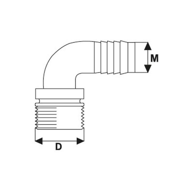 Imagem de Conexão Curva 90 com Rosca para Mangueira - M637/*