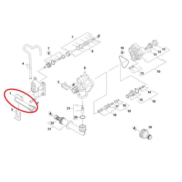 Imagem de Conexão de Saída de Pressão Lavadora K2 Karcher linha K2.XX