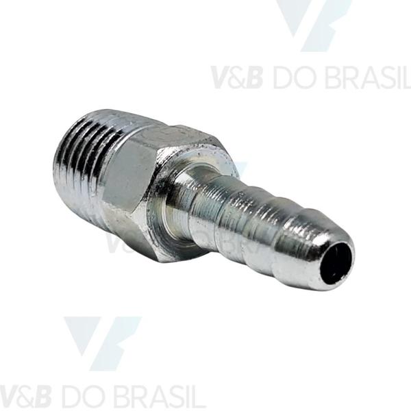 Imagem de Conexão / Niple de Metal 1/4" Npt X Mangueira 8mm