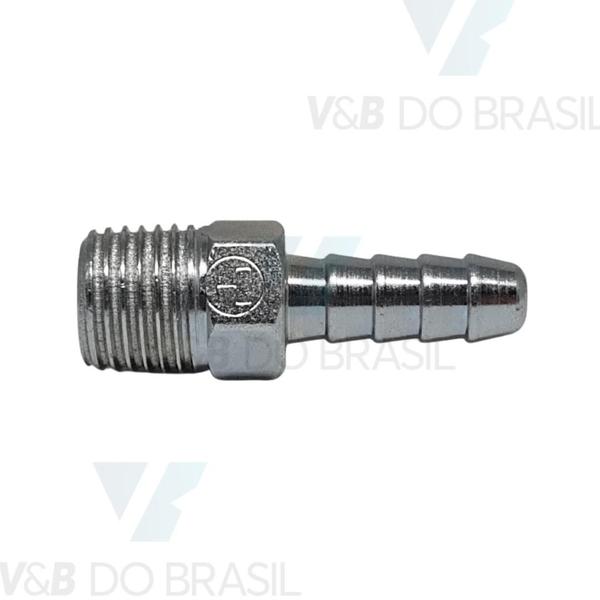 Imagem de Conexão / Niple de Metal 1/4" Npt X Mangueira 8mm