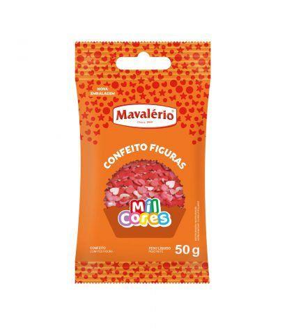 Confeito Coracao Mil Cores 50g Mavalerio - Mavalério Imagem de Confeito Coracao Mil Cores 50g Mavalerio