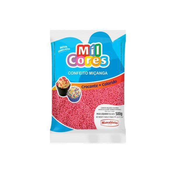 Imagem de Confeito Crocante De Miçanga Rosa Número 0 500G Mavalério