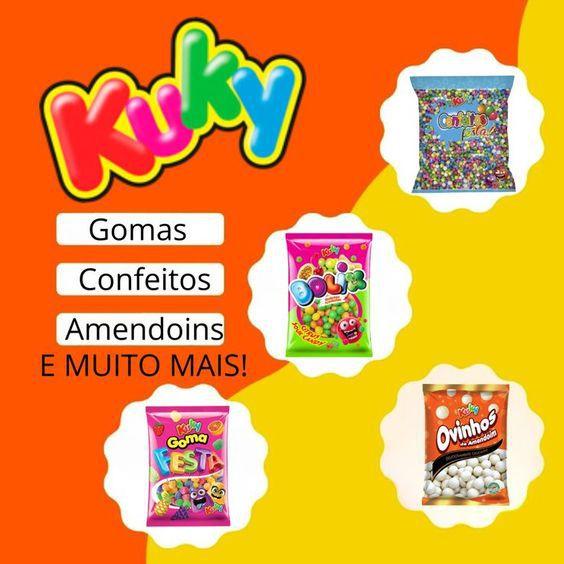 Confeito De Açúcar 2 Pacote 500g Sabor Coco Comestível Festa - Kuky Imagem de Confeito De Açúcar 2 Pacote 500g Sabor Coco Comestível Festa