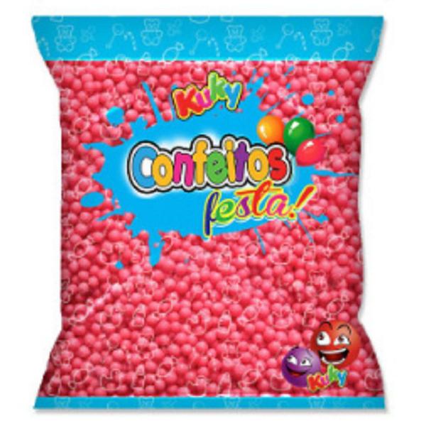 Confeito De Açúcar Sabor Morango 500gr Tubetes Kuky Imagem de Confeito De Açúcar Sabor Morango 500gr Tubetes Kuky