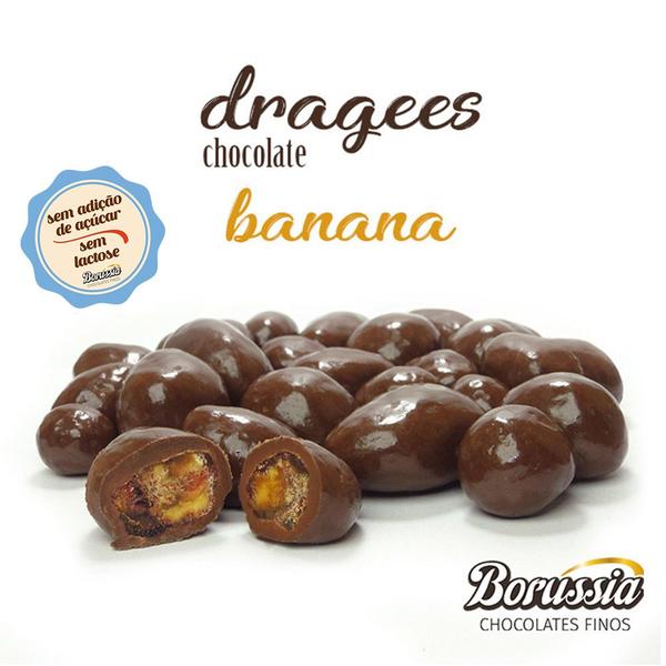 Imagem de Confeito de Banana com Chocolate sem Adição de Açucar / sem Lactose Borússia Chocolates