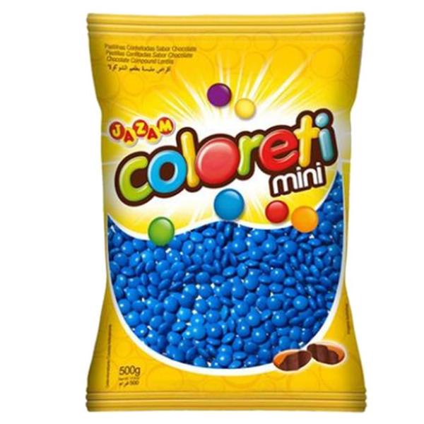 Confeito de Chocolate Coloreti Mini Azul 500g Imagem de Confeito de Chocolate Coloreti Mini Azul 500g