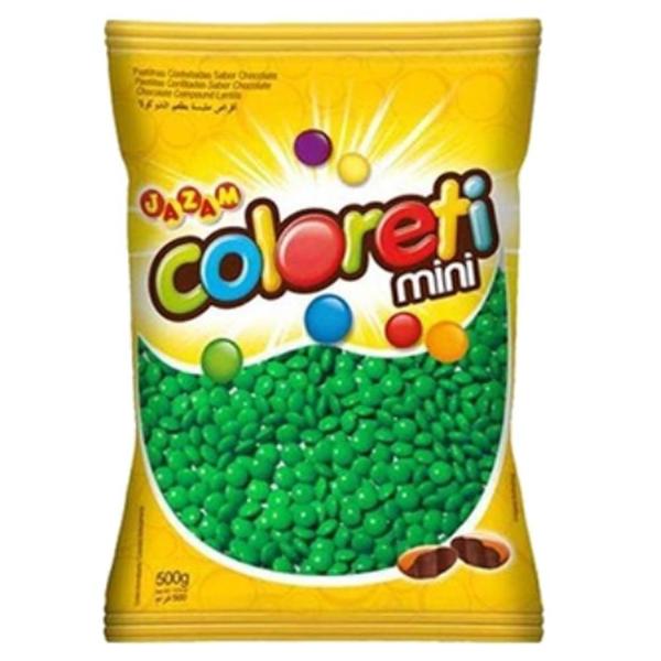 Confeito de Chocolate Coloreti Mini Verde 500g Imagem de Confeito de Chocolate Coloreti Mini Verde 500g