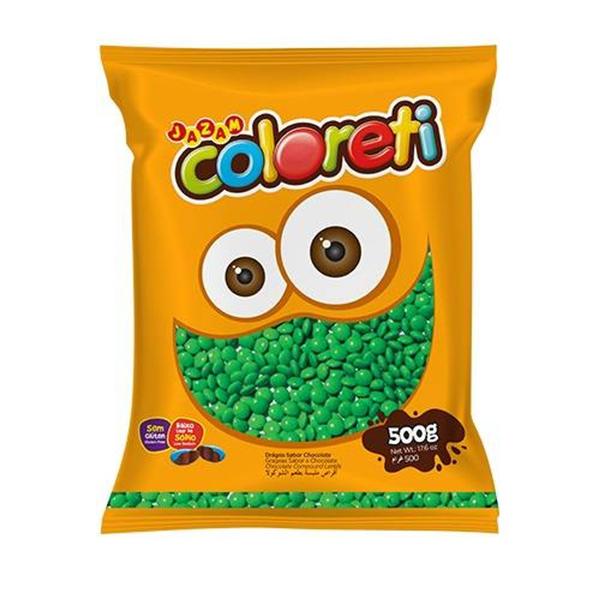 Confeito De Chocolate Coloreti Sortido 500g - Jazam - Verde - BOACOMPRAONLINE Imagem de Confeito De Chocolate Coloreti Sortido 500g - Jazam - Verde