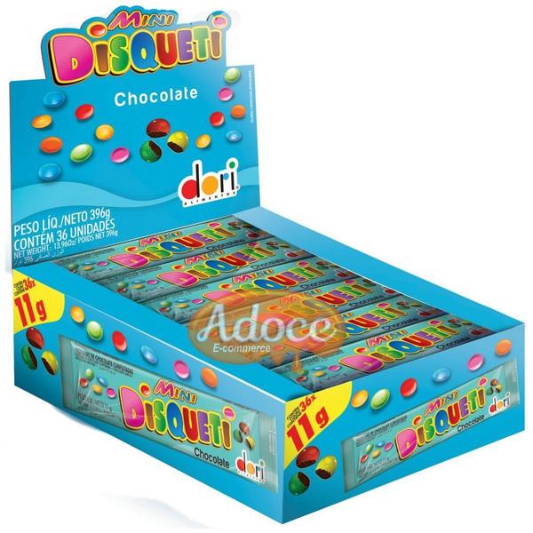 Confeito de chocolate mini disqueti 36unx11g dori Imagem de Confeito de chocolate mini disqueti 36unx11g dori