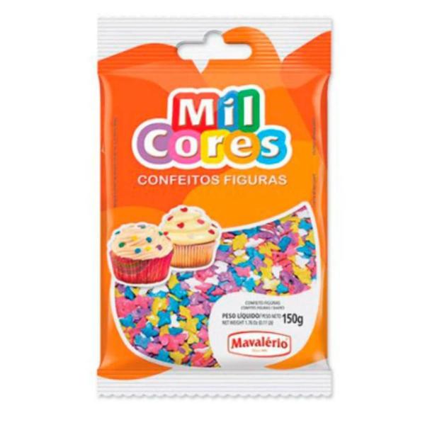 Imagem de Confeito Figuras Confete  Mil Cores Estrelas 150g