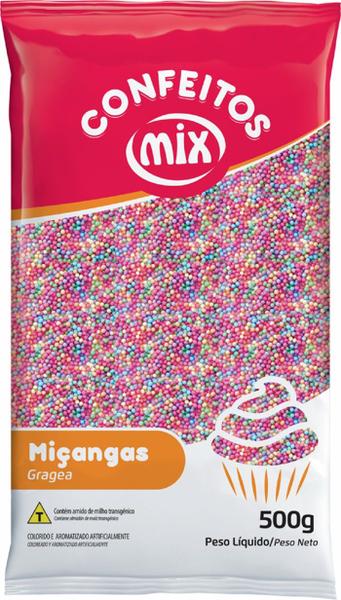 Confeito Miçanga Candy Color 500g - Mix Granulado Imagem de Confeito Miçanga Candy Color 500g - Mix Granulado