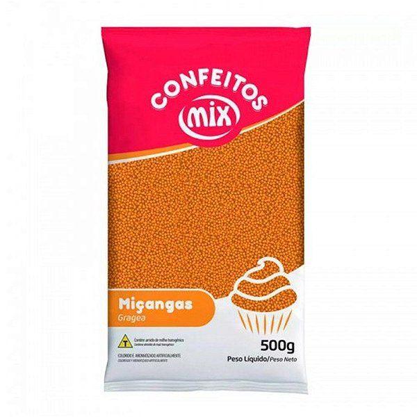 Confeito Miçanga Laranja 500g - 01 unidade - Mix - Imagem de Confeito Miçanga Laranja 500g - 01 unidade - Mix -