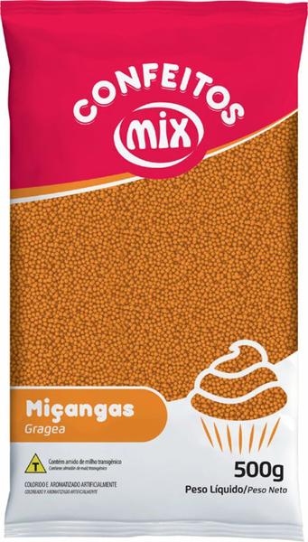 Confeito Miçanga Laranja 500g - Mix Granulado Imagem de Confeito Miçanga Laranja 500g - Mix Granulado