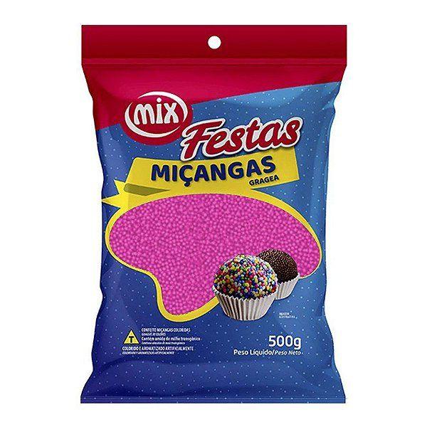 Imagem de Confeito Miçanga Rosa - 500g - 1 Unidade - Mix -