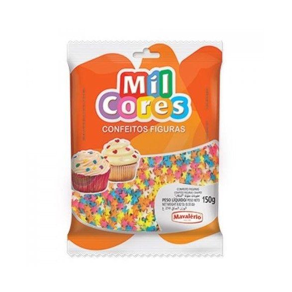 Imagem de Confeito Mil Cores estrela 150g