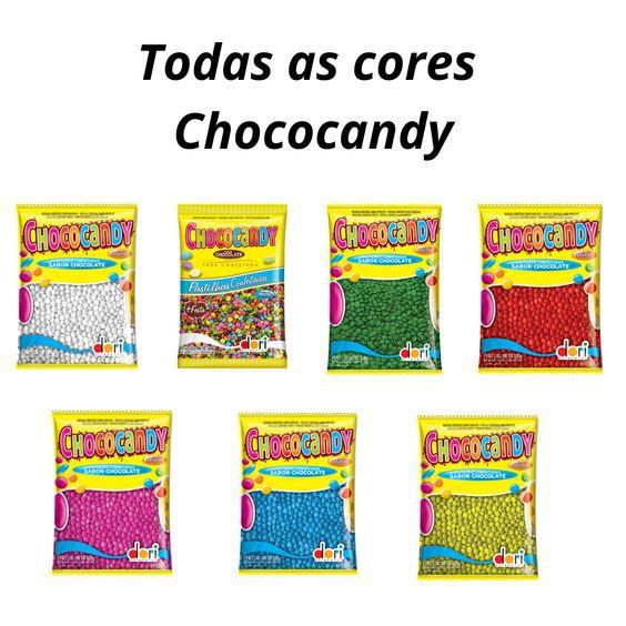 Confeito Pastilha Sabor Chocolate Cores Variadas Kit 3x350g - Dori Imagem de Confeito Pastilha Sabor Chocolate Cores Variadas Kit 3x350g