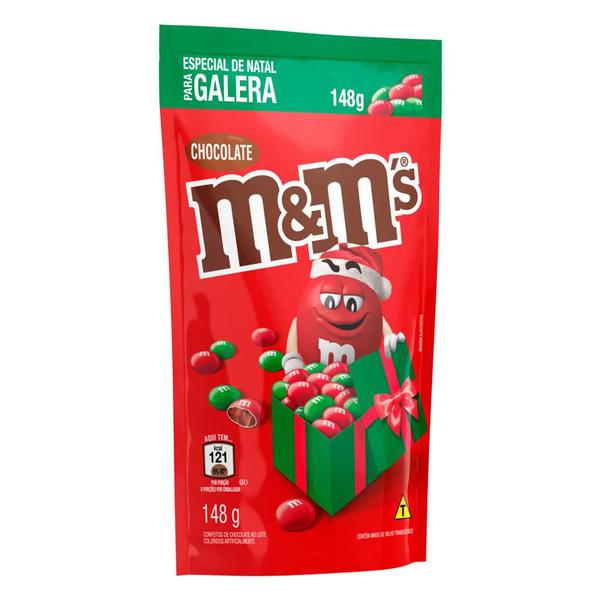 Imagem de Confeitos M&M Chocolate Especial de Natal Sachê 148g