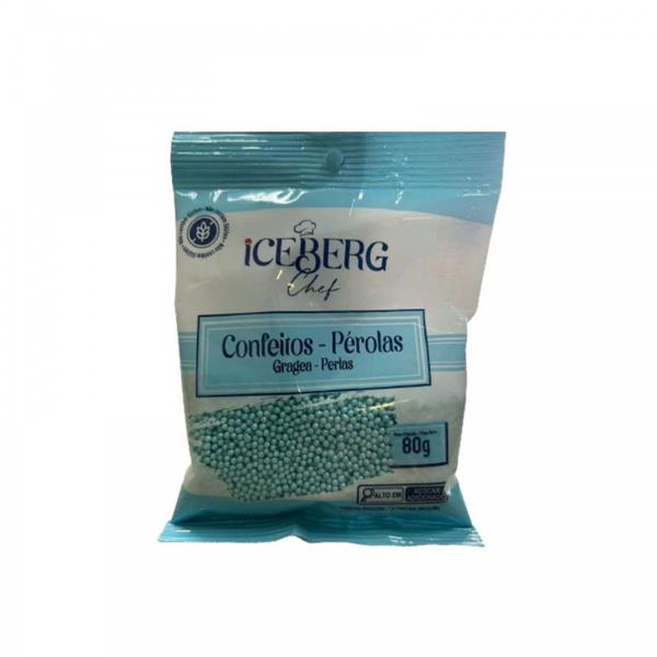 Confeitos Perolados Azul 80g Iceberg - Cia do Molde Imagem de Confeitos Perolados Azul 80g Iceberg