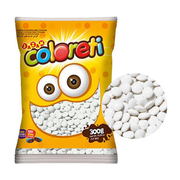 Confete Chocolate Coloreti Branco - 300g - Jazam Imagem de Confete Chocolate Coloreti Branco - 300g