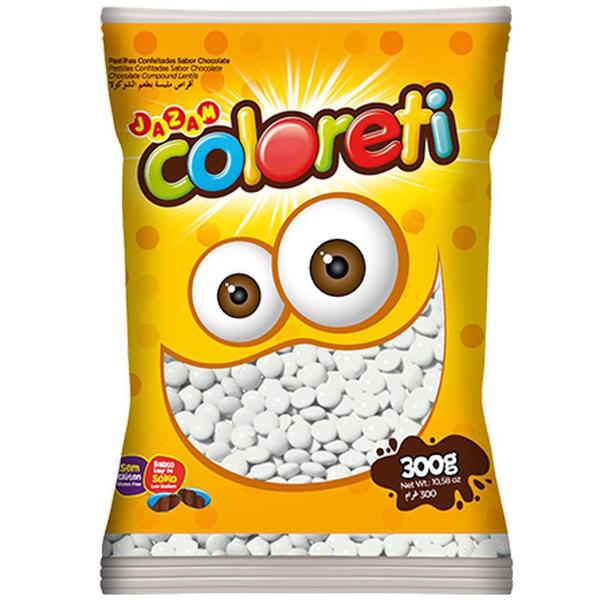 Confete Chocolate Coloreti Branco - 300g - Jazam Imagem de Confete Chocolate Coloreti Branco - 300g