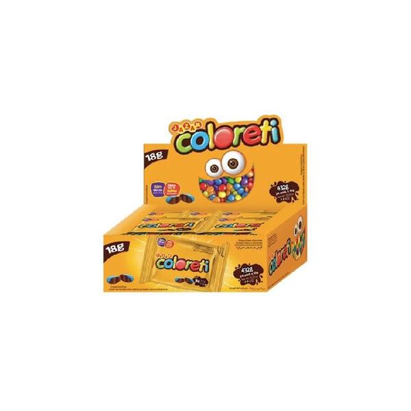 Confete de Chocolate Coloreti Jazam - Display 432G Imagem de Confete de Chocolate Coloreti Jazam - Display 432G