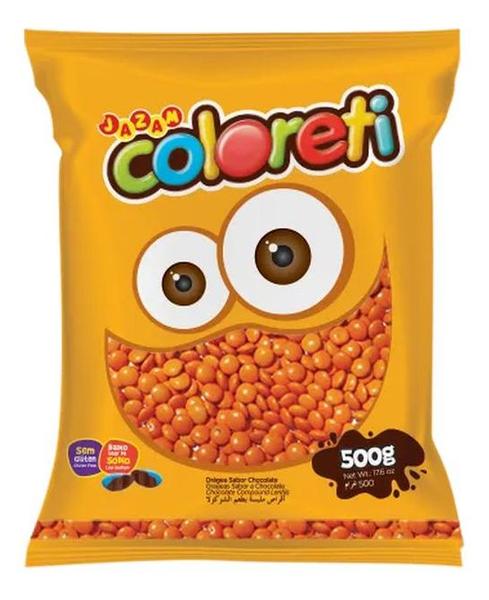 Confete De Chocolate Coloreti Laranja - Pacote 500g - Jazam Imagem de Confete De Chocolate Coloreti Laranja - Pacote 500g