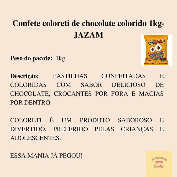 Imagem de Confete de Chocolate Coloreti Mini 1Kg - Jazam