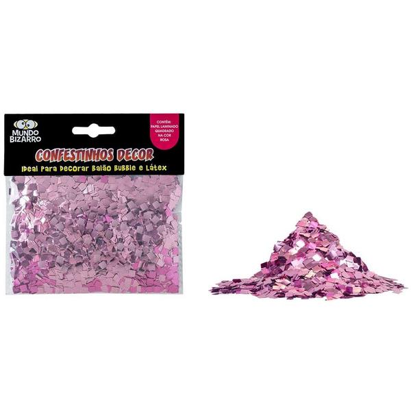 Imagem de Confete Metalizado para Balão Quadrado Rosa - 25g