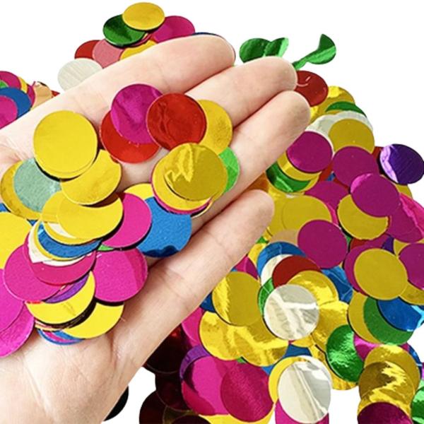 Confete Metalizado Redondo 1,5 cm 10g/20g/50g - Confetes Holográficos Metalizados para Balões Várias Cores Imagem de Confete Metalizado Redondo 1,5 cm 10g/20g/50g - Confetes Holográficos Metalizados para Balões Várias Cores