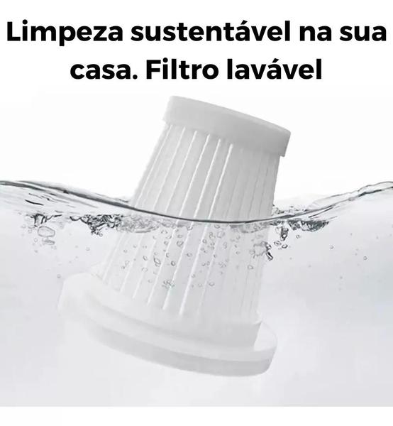 Imagem de Conforto e Eficiência em Sua Limpeza: Mini Aspirador de Pó Portátil 3 em 1 Recarregável.