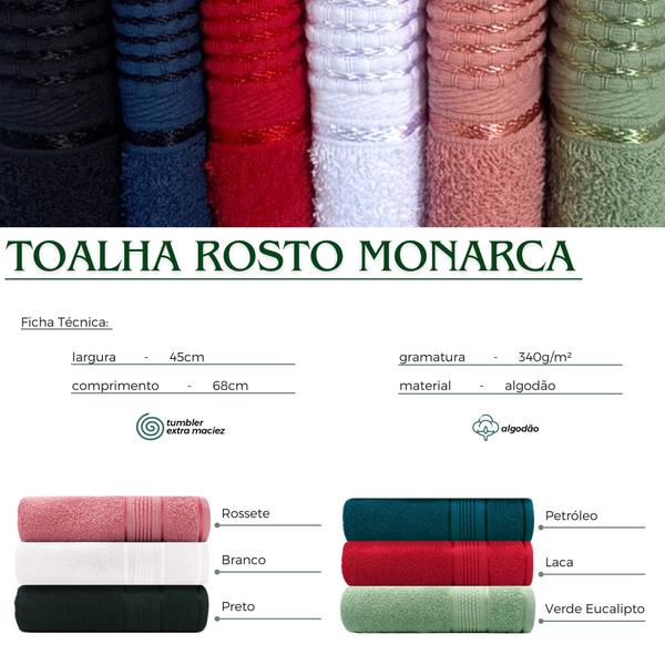 Imagem de Conforto e Elegância: Toalha de Rosto Monarca em 100% Algodão com Gramatura de 340g/m²