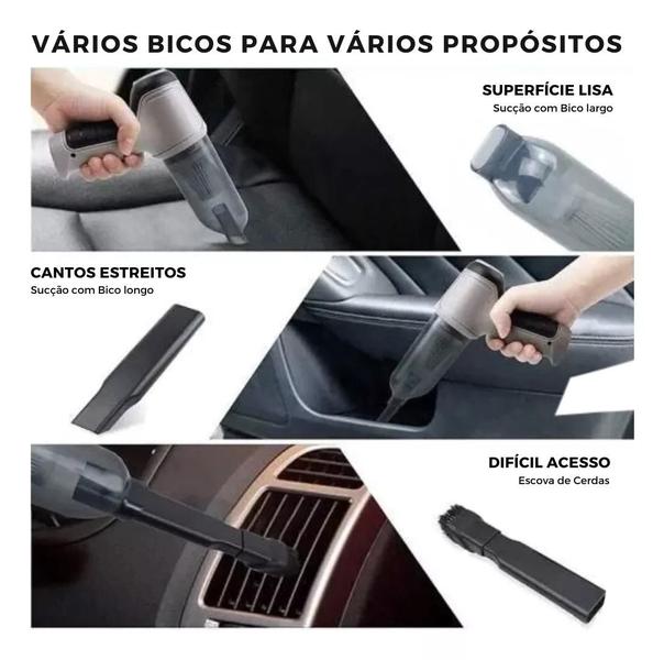 Imagem de Conforto e Praticidade para Sua Limpeza: Mini Aspirador de Pó Portátil 3 em 1 Recarregável.