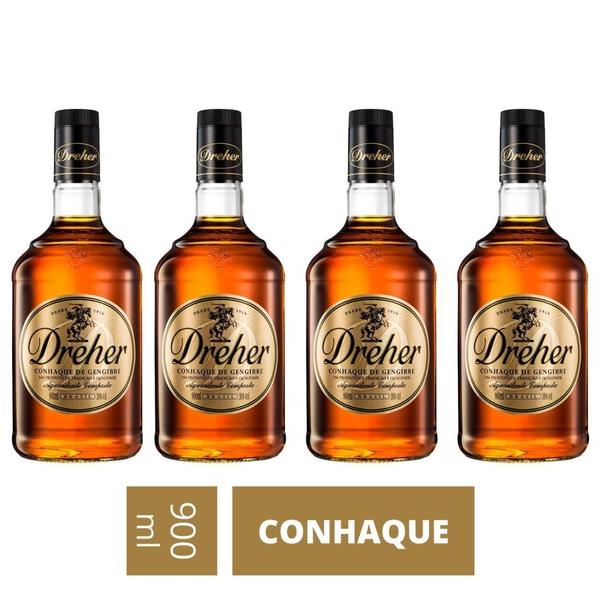 Conhaque De Gengibre Dreher 900ml - 4 Unidades Imagem de Conhaque De Gengibre Dreher 900ml - 4 Unidades